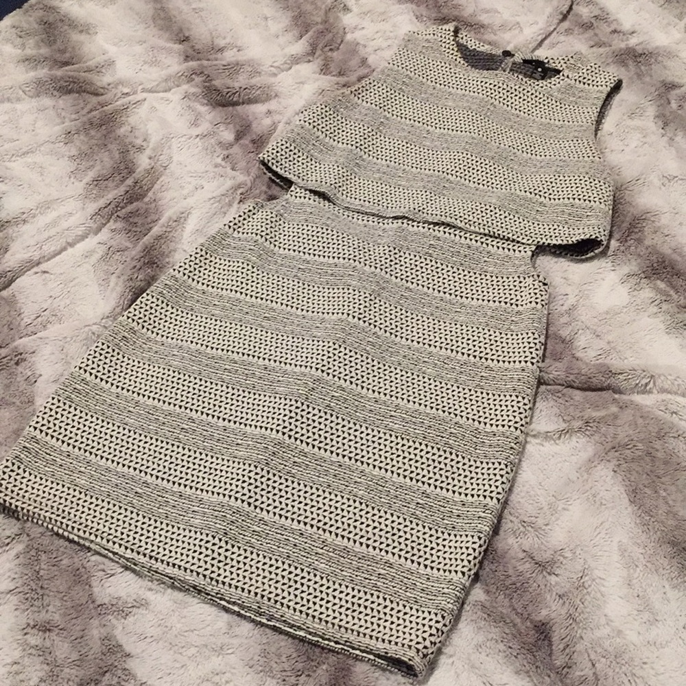 Black and White Aqua Dress with cutouts  XS